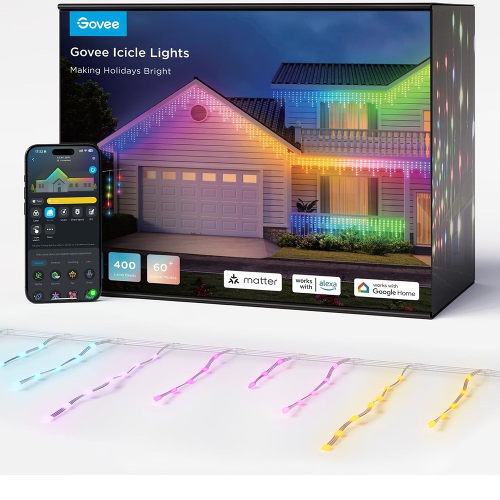 Govee Icicle Lights with Multicolor LEDs